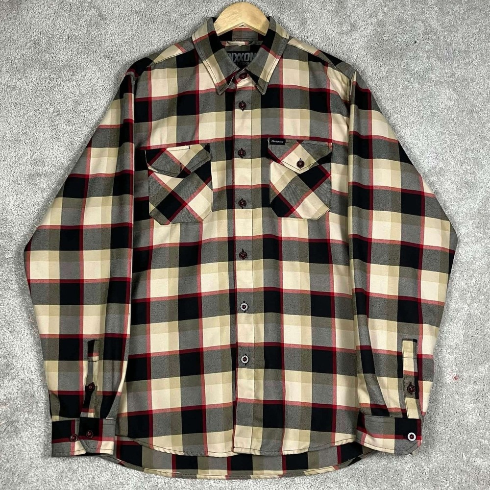 Dixxon Flannel Company Snap-on Shirt Mens Large Tan Plaid Limited Edition L